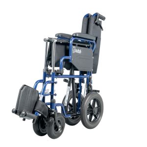 Zložljiv invalidski voziček z majhnimi zadnjimi kolesi